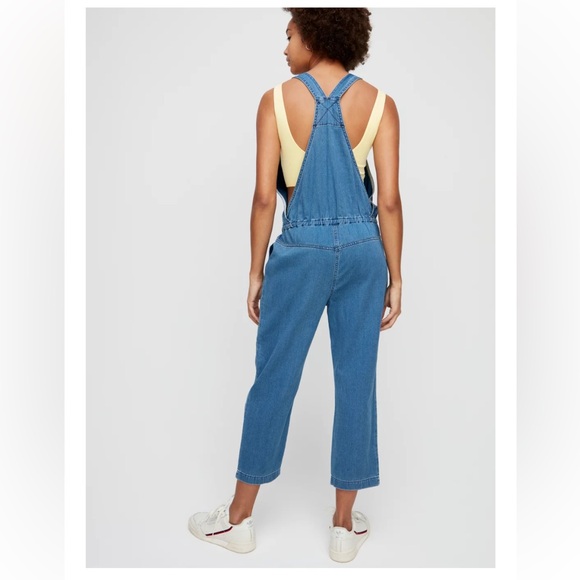 NWT Aritzia Wilfred Free Valletta Overalls Denim Jumpsuit Trendy Boho Romper, M - Picture 3 of 16